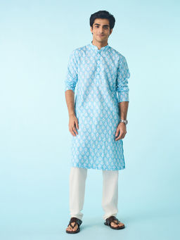 Diwas by Manyavar - Sapphire Delight Kurta Pyjama for Men