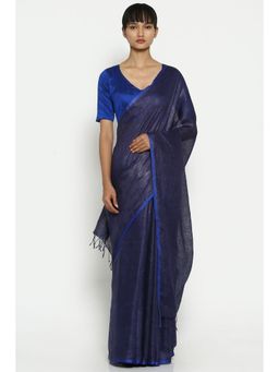 Via East - Neel Earthy Linen Saree with Unstitched Blouse