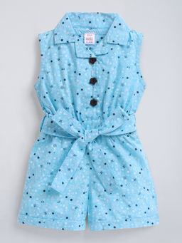 Hopscotch - Floral Cotton Playsuit with Belt