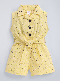 Hopscotch - Floral Cotton Playsuit with Belt