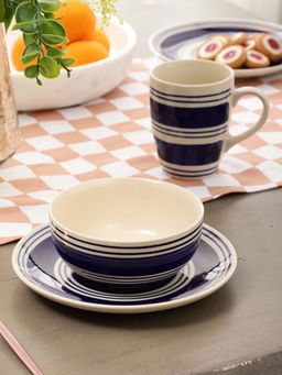 VarEesha - Indigo Blue Ceramic 4 pc Breakfast