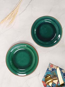 VarEesha - Peacock Green 7 Inch Ceramic Serving Plates