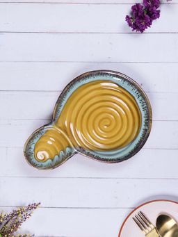 VarEesha - Mustard Studio Pottery Snail Ceramic Chip n Dip Platter
