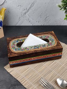 VarEesha - Madhubani Work Mango Wood Tissue Box