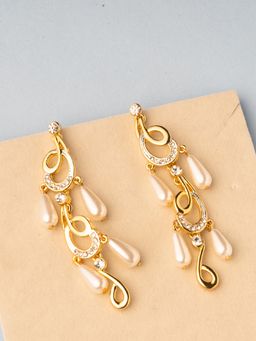 Estele - Gold & Rhodium Plated Sterling Chandelier Drop Earrings with Austrian Crystals for Women