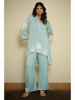Zari Jaipur - Blue Embroidered Co-ord Set