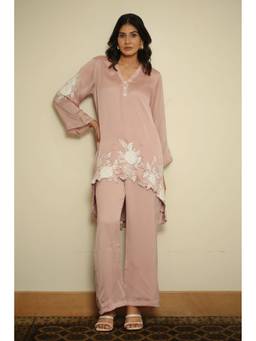 Zari Jaipur - Peach Embroidered Co-ord Set