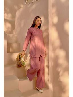 Zari Jaipur - Peach Embroidered Co-ord Set