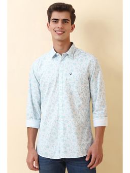 Allen Solly - Men Blue Floral Printed Full Sleeves Casual Shirt