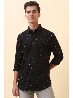 Allen Solly - Men Black Printed Full Sleeves Casual Shirt