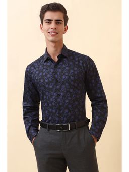 Allen Solly - Men Black Floral Printed Full Sleeves Formal Shirt