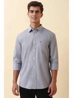 Allen Solly - Men Grey Stripes Full Sleeves Casual Shirt