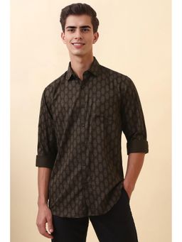 Allen Solly - Men Brown Printed Full Sleeves Casual Shirt