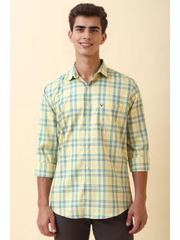 Allen Solly - Men Yellow Checks Full Sleeves Casual Shirt