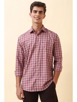 Allen Solly - Men Pink Checks Full Sleeves Casual Shirt