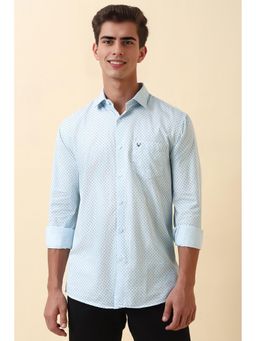 Allen Solly - Men Light Blue Printed Full Sleeves Casual Shirt