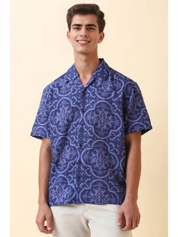 Allen Solly - Men Purple Printed Half Sleeves Casual Shirt
