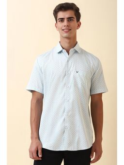 Allen Solly - Men Blue Printed Half Sleeves Casual Shirt