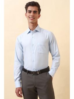 Allen Solly - Men Light Blue Textured Full Sleeves Formal Shirt
