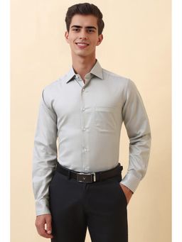 Allen Solly - Men Grey Textured Full Sleeves Formal Shirt
