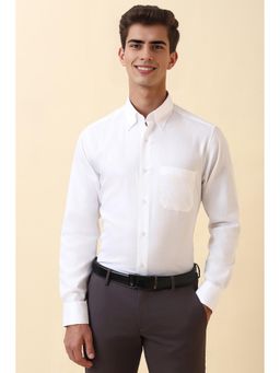 Allen Solly - Men White Textured Full Sleeves Formal Shirt