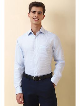 Allen Solly - Men Light Blue Stripes Full Sleeves Formal Shirt