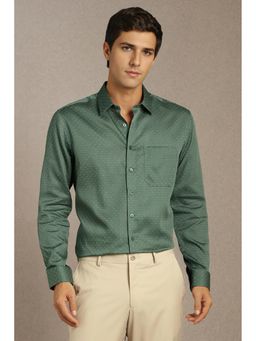 Louis Philippe - Men Green Printed Full Sleeves Formal Shirt