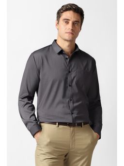 Van Heusen - Men Grey Solid Full Sleeves Formal Shirt
