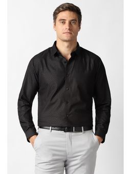 Van Heusen - Men Black Printed Full Sleeves Party Shirt