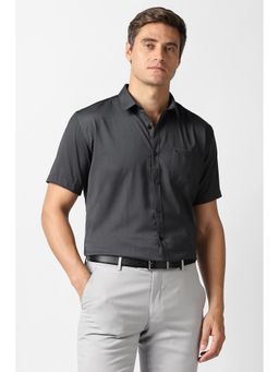 Van Heusen - Men Grey Solid Half Sleeves Formal Shirt