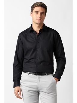 Van Heusen - Men Black Solid Full Sleeves Formal Shirt