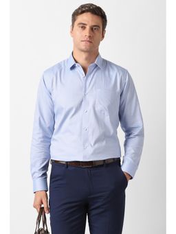 Van Heusen - Men Light Blue Solid Full Sleeves Formal Shirt