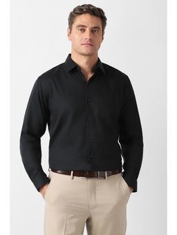 Van Heusen - Men Black Textured Full Sleeves Formal Shirt