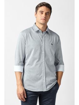 Van Heusen - Men Black and White Printed Full Sleeves Shirt