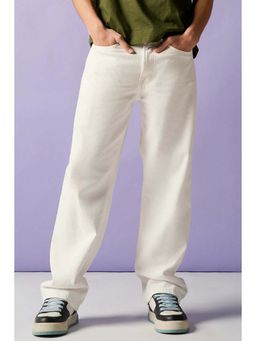 FREAKINS - Cream Edge Straight Fit Jeans