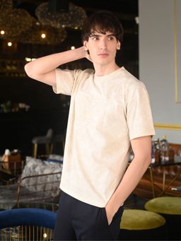 Odette - Franco Cream Tie and dye Cotton jersey T-shirt For Men