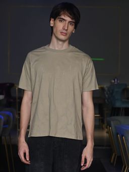 Odette - Franco Tan Solid Designed Cotton jersey T-shirt For Men