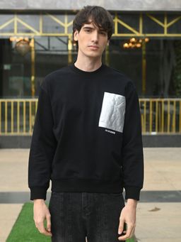 Odette - Franco Black Patterned Cotton T-shirt For Men