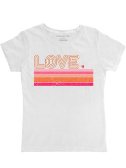 THREADCURRY - Love Girls White Printed Crew Neck T-shirt