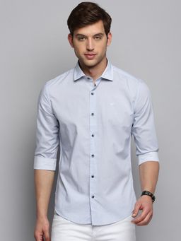 SHOWOFF - Mens Spread Collar Printed White Classic Shirt