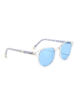 MacV - Unisex Polarised & UV Protected Blue Lens Round Sunglasses (46)