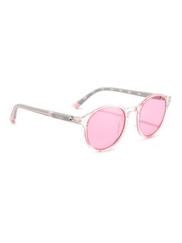 MacV - Unisex Polarised & UV Protected Pink Lens Round Sunglasses (46)
