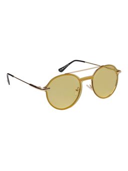 MacV - Unisex Polarised & UV Protected Gold Lens Round Sunglasses (57)