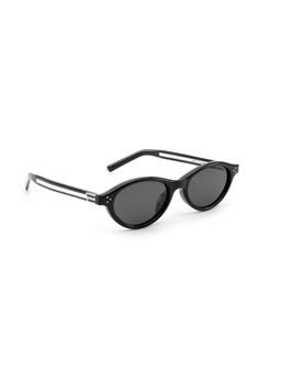 MacV - Women Polarised & UV Protected Black Lens Oval Sunglasses (52)
