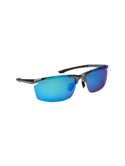 MacV - Unisex Polarised & UV Protected Sports Blue Lens Rectangle Sunglasses (69)