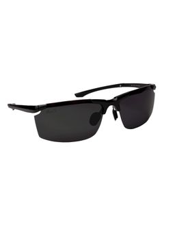 MacV - Unisex Polarised & UV Protected Sports Black Lens Rectangle Sunglasses (69)
