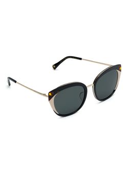 McPherson & Valentine - Women Polarised & UV Protected Blue Lens Round Sunglasses (55)