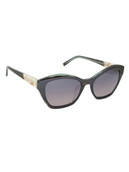McPherson & Valentine - Women Polarised & UV Protected Black Lens Cat Eye Sunglasses (55)