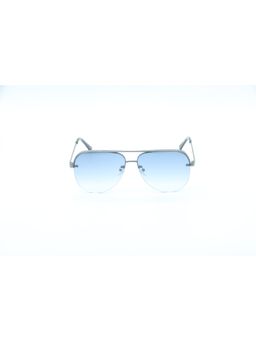 SKECHERS - Blue Metal Half Rim Aviator Unisex Sunglasses (65)