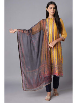 WISHFUL by W - Grey Floral Dupatta